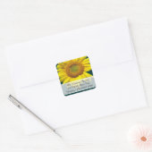Blauwgroen Zonnebloem retour adres Stickers (Envelop)