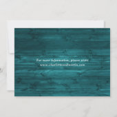 Blauwgroen zonnebloem Rustic Wood Weddenschap 3 Fo Save The Date (Achterkant)