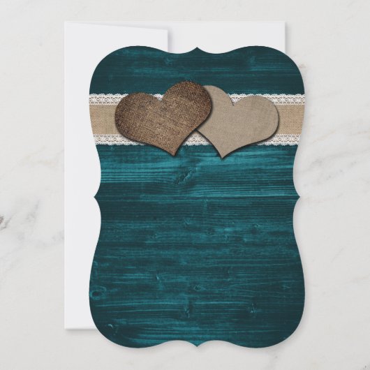 Blauwgroen Zonnebloem String Lights Burlap Wood We Kaart (Achterkant)