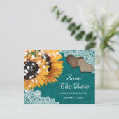 Blauwgroen Zonnebloem Wedden sparen het Briefkaart (Staand voorkant)