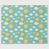 Blauwgroen zonnige dag cadeaupapier (Vlak)