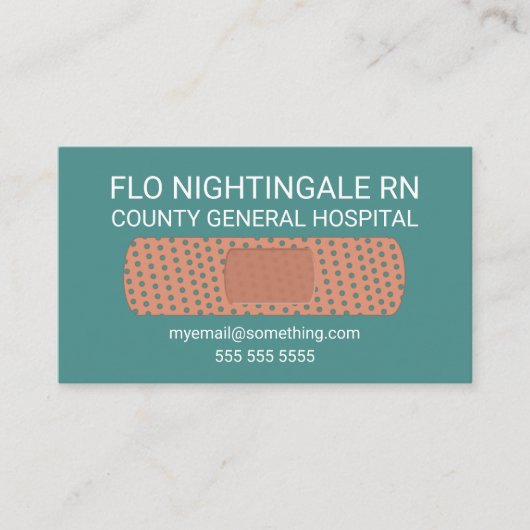 Blauwgroen zurse bandbreedte visitekaartje (Voorkant)