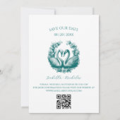 Blauwgroen Zwaan Foto Sla de datum Kaart (Achterkant)