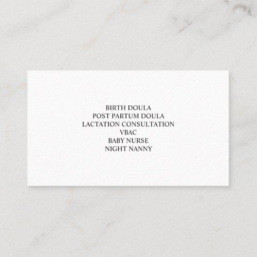 Blauwgroen | Zwangere vrouw SILHOUETTE Doula Visitekaartje (Achterkant)