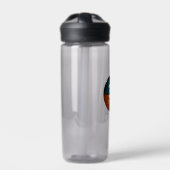 Blauwgroen zwart basketbal team kleuren gepersonal waterfles (Voorkant)