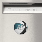 blauwgroen zwart basketbalteam kleuren kinder fees magneet (Insitu (Vaatwasser))