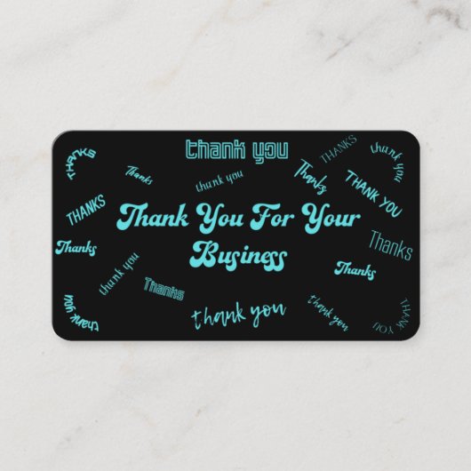  Blauwgroen/zwart Dank u Visitekaartje (Voorkant)