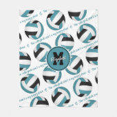 blauwgroen zwart De volleybalrechtbank is mijn gel Fleece Deken (Voorkant)