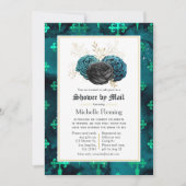 Blauwgroen, zwart en goudFloral Vrijgezellenfeest Kaart (Voorkant)