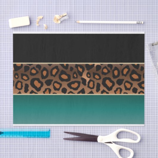 Blauwgroen, zwart en jaguar afdrukken tissuepapier (Craft)