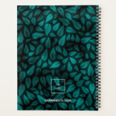 Blauwgroen zwart gebladerte bladeren bedrijf logo planner (Achterkant)