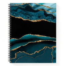 BLAUWGROEN ZWART GOUD AGAAT LOOK