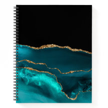 BLAUWGROEN ZWART GOUD AGAAT LOOK