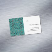 Blauwgroen, Zwart, Goud & Witte Logo Magnetisch Visitekaartje (Voorbeeld)