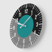 Blauwgroen & Zwart & Grijs Klok met Nummers (Hoek)