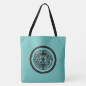 Blauwgroen Zwart Ikko Ikki Japan Mon Oriental Tote Bag (Voorkant)