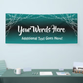 Blauwgroen & Zwart Ombre Light Strings Voeg je eig Spandoek (Beurs)