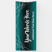 Blauwgroen & Zwart Ombre Light Strings Voeg je eig Spandoek (Verticaal)