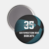 blauwgroen zwart sportteam kleuren cadeaus basketb magneet (Voorkant / Achterkant)