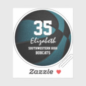 Blauwgroen zwart team kleuren cadeautjes jongens b sticker (Vel)