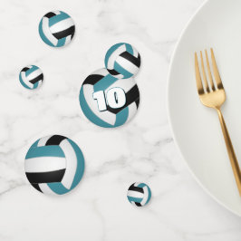 blauwgroen zwart team kleuren kinder volleybal par confetti