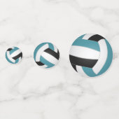 blauwgroen zwart team kleuren kinder volleybal par confetti (Achterkanten)