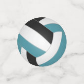 blauwgroen zwart team kleuren kinder volleybal par confetti (Kleine voorkant)