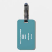 blauwgroen zwart team kleuren volleybalreis bagagelabel (Achterkant verticaal)