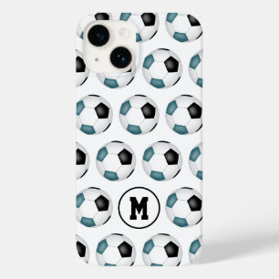 blauwgroen zwart team sportkleuren voetballen Case-Mate iPhone 14 hoesje