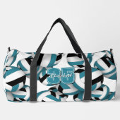 blauwgroen zwart volleybal team kleuren patroon plunjezak (Voorkant)