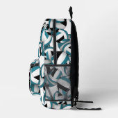 Blauwgroen zwart volleybal team kleuren w speler n bedrukte rugzak (Rechts)