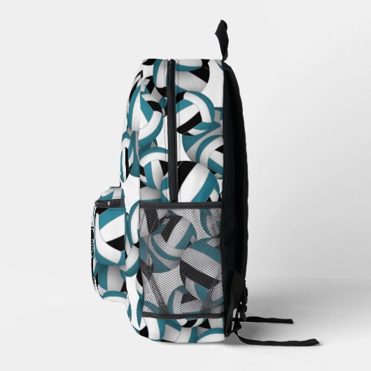 Blauwgroen zwart volleybal team kleuren w speler n bedrukte rugzak (Rechts)