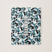 blauwgroen zwart volleyballen patroon gepersonalis legpuzzel (Verticaal)