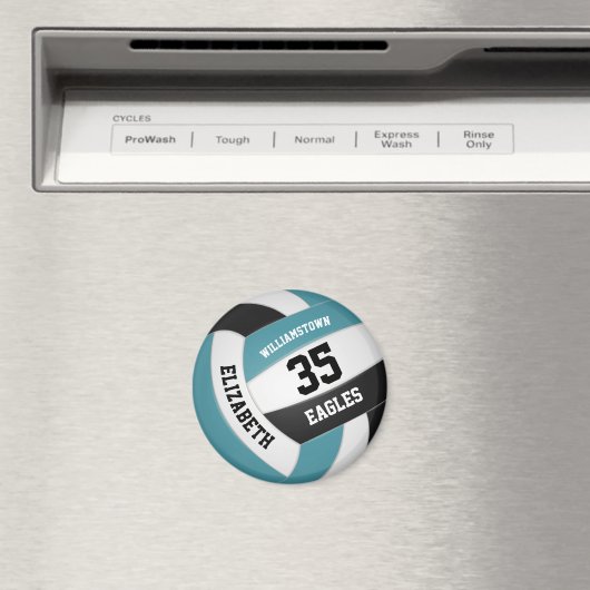 blauwgroen zwart volleybalteam kleuren jongens magneet (Insitu (Vaatwasser))