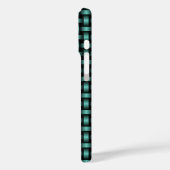Blauwgroen zwart weefpatroon Case-Mate iPhone case (Achterkant / Links)