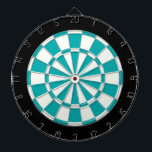 Blauwgroen zwart-wit dartbord<br><div class="desc">Blauwgroen zwarte en witte dartboard</div>