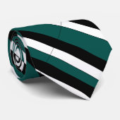 Blauwgroen zwart-wit Stropdas van de Universiteit (Opgerold)