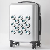 blauwgroen zwarte basketbal aangepaste 13 spelers sticker (Koffer)