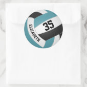 blauwgroen zwarte blanke jongens noemen volleybal ronde sticker (Tas)