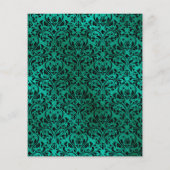 Blauwgroen, zwarte en goudbekistingen flyer (Achterkant)