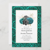 Blauwgroen, zwarte en goudbekistingen kaart (Voorkant)