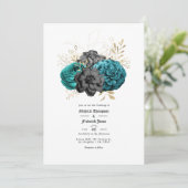 Blauwgroen, zwarte en goudbekistingen kaart (Staand voorkant)