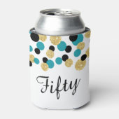 Blauwgroen, zwarte en gouden Glitter Confetti | 50 Blikjeskoeler (Blikje Voorkant)