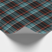 Blauwgroen, zwarte en rode spelden cadeaupapier (Hoek)