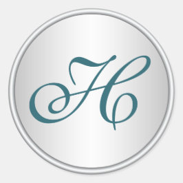 Blauwgroen, zwarte en zilveren Sticker voor het Mo