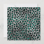 Blauwgroen zwarte en zilverluipaard Glam 50e verja Kaart (Achterkant)