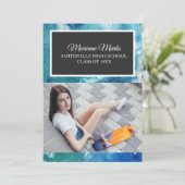 Blauwgroen zwarte foto Afstuderen College trrunk P Kaart (Staand voorkant)