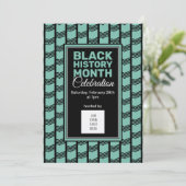 Blauwgroen zwarte geschiedenismaand en FOTO-LOGO Kaart (Staand voorkant)