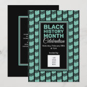 Blauwgroen zwarte geschiedenismaand en FOTO-LOGO Kaart (Voorkant / Achterkant)