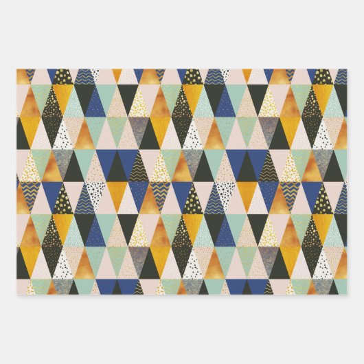 Blauwgroen zwarte goudtandbaarzen stripe inpakpapier vel (Voorkant)